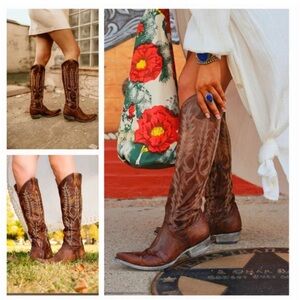 Old gringo Mayra cowboy boots cowgirl knee high 8
